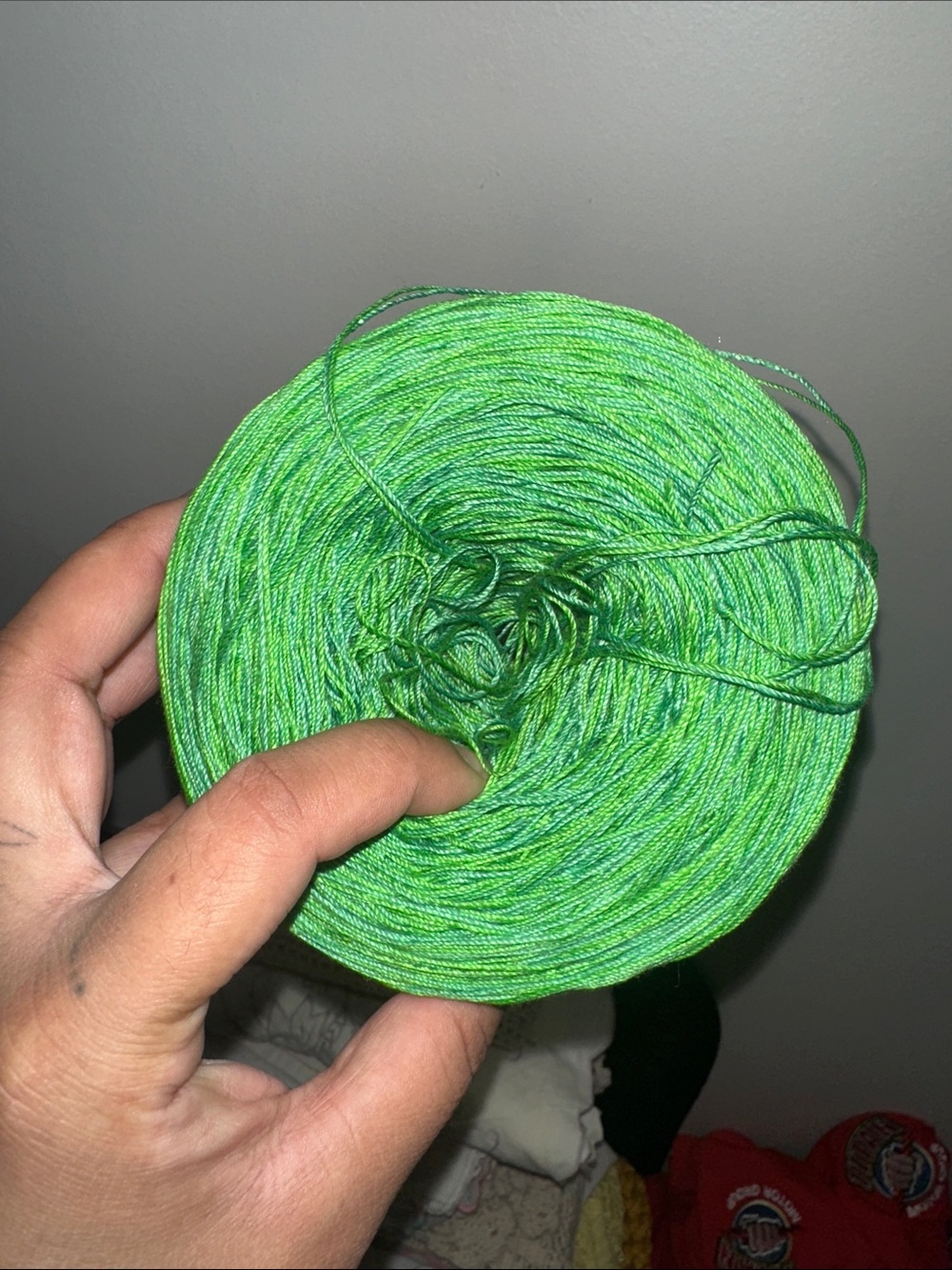 Multicolor Yarn Cake Home Art - Green, Pink, Yellow, Gold - bundle of 5 - Picture 4 of 7
